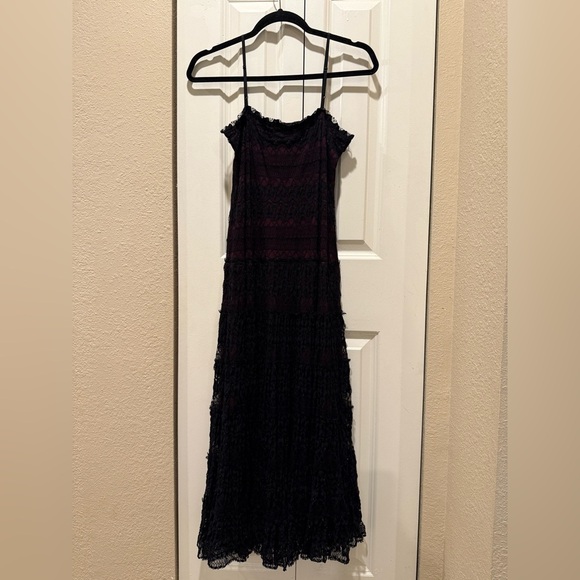 Studio M Vintage Y2K Lace Metallic Midi Grunge Fairy Whimsigoth Dress,M - Picture 3 of 9